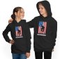 Preview: Skater Hoodie Hooded Sweater Kids - Skateboarder in front of USA Flag i541